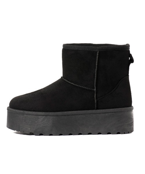 「R&E」 ムートンブーツ L ブラック レディース_画像8