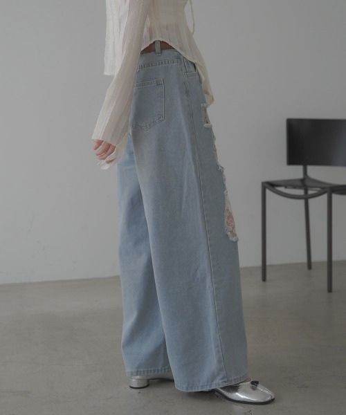 デニム・ジーパン Distressed Jeans Light Wash Mid Rise Distressed Dad Jeans – Magnolia Boutique