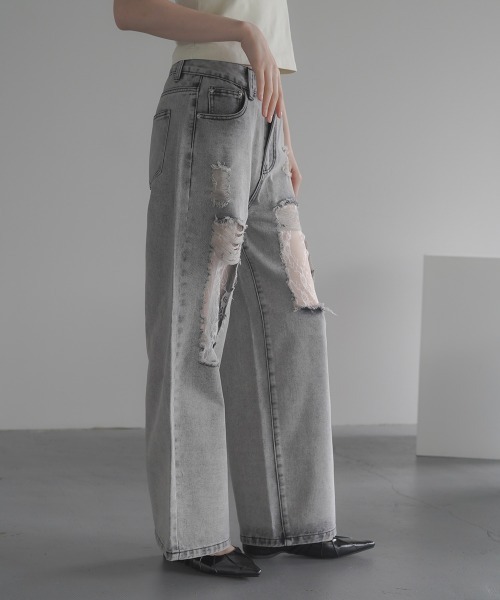 デニム・ジーパン NOT4NERD 3Tuck Wide Sweat Pants Grey PT083GR MENS/ボトム/デニムパンツ｜THE TOKYO ONLINE STORE