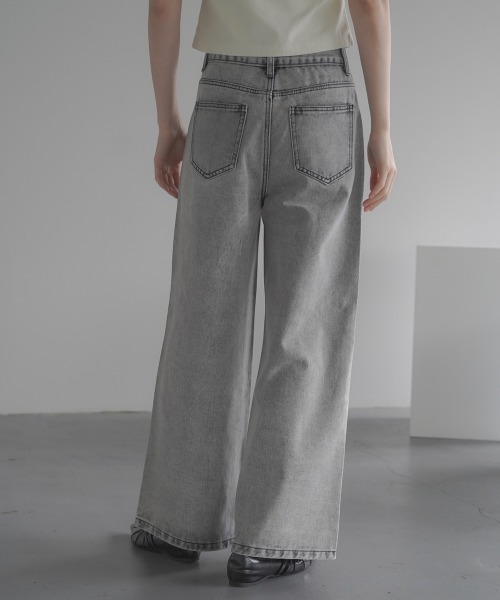 デニム・ジーパン NOT4NERD 3Tuck Wide Sweat Pants Grey PT083GR デニム・ジーパン NOT4NERD 3Tuck Wide Sweat Pants Grey