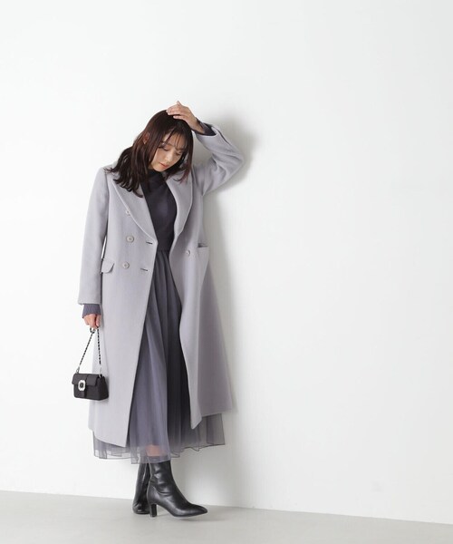 「NATURAL BEAUTY BASIC」 チェスターコート SMALL グレー レディース_画像7