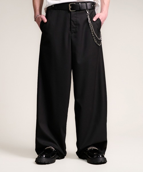 PRADA 黒スラックス 神シルエット　値引き交渉⭕️ CALIFORNIA OUTFITTERS スラックス 4D55 ワイドシルエット カーブ