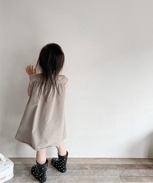 「aimoha」 「KIDS」ノースリーブワンピース 130 ライトベージュ キッズ_画像8
