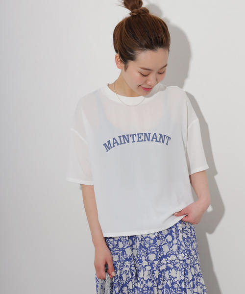 tシャツ 「追加2」2WAYジョーゼットロゴTEE レディース