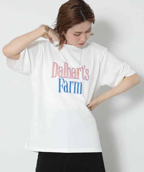 tシャツ ピグメントロゴＴシャツ レディース