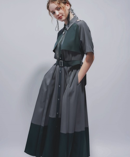 89美品 HARE プリーツ ワンピース HARE（ハレ）の「プリーツキリカエワンピース(HARE)（ワンピース