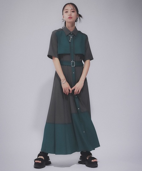 89美品 HARE プリーツ ワンピース HARE ワンピース プリーツカットアウトワンピース(HARE