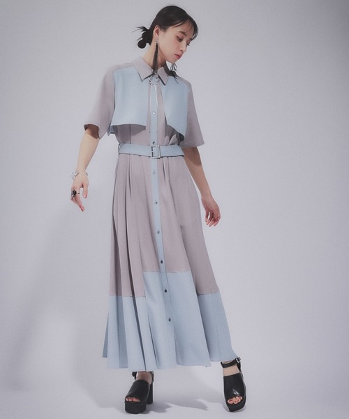 89美品 HARE プリーツ ワンピース HARE（ハレ）の「サイドプリーツワンピース(HARE)（ワンピース