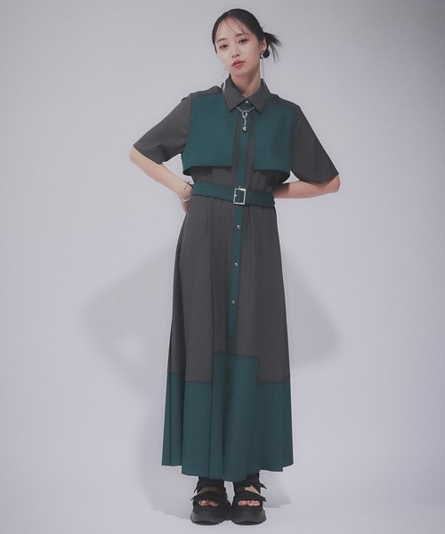 89美品 HARE プリーツ ワンピース HARE ワンピース プリーツカットアウトワンピース(HARE