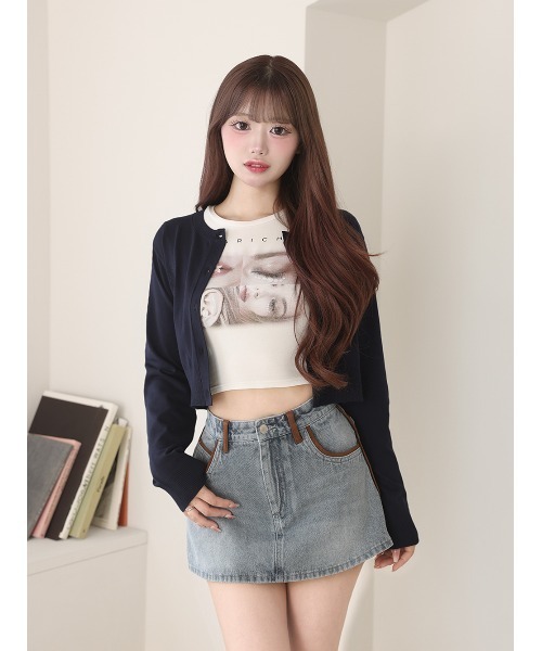 Darich UVカットエンブレムニットカーディガン ネイビー ダーリッチ Darich UVカットエンブレムニットカーディガン