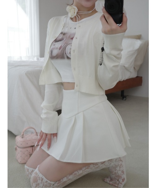 Darich UVカットエンブレムニットカーディガン sax ダーリッチ Darich UVカットエンブレムニットカーディガン