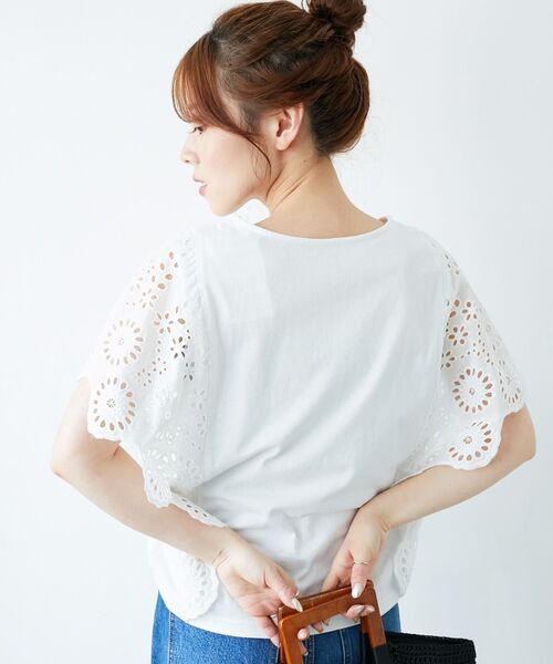 le.coeur blanc（ルクールブラン） tシャツ 「手洗い可能」スカラップ