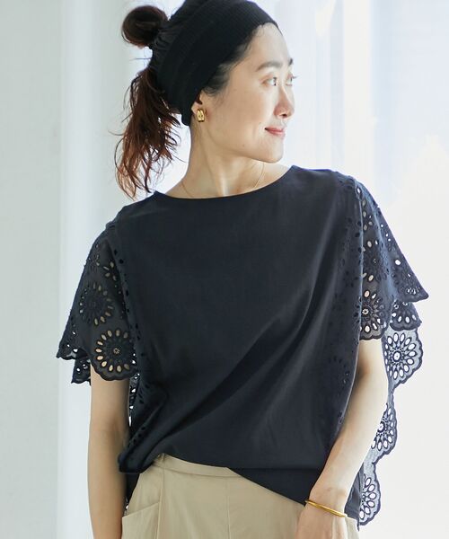 le.coeur blanc（ルクールブラン） tシャツ 「手洗い可能」スカラップ