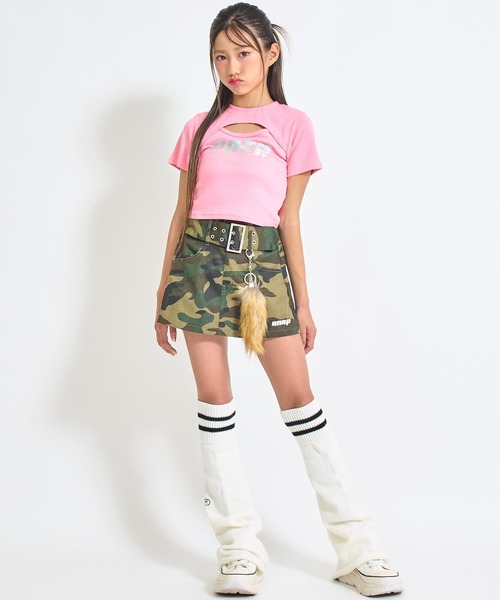 ANAP GiRL スカート ファー シッポ付き フェイクベルトミニ