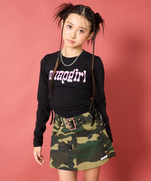 ANAP GiRL スカート ファー シッポ付き フェイクベルトミニ スカパン