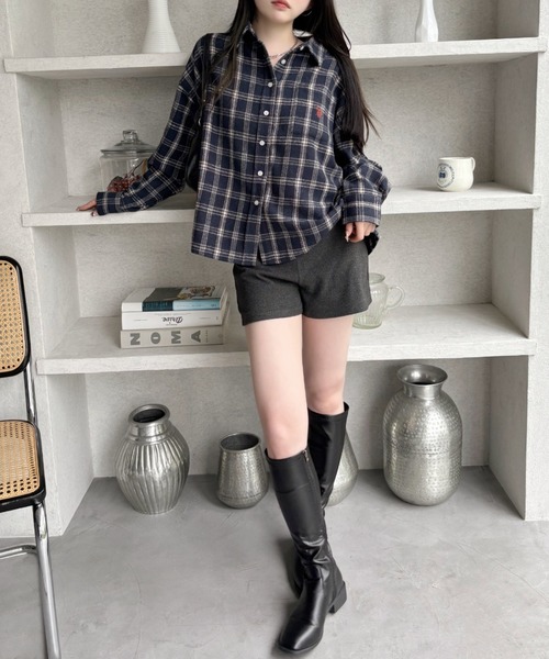 ブラウス シャツ 「U.S. POLO ASSN」ワイドシルエット フランネルチェック シャツ レディース U.S. POLO ASSN】ワイドシルエット フランネルチェック シャツ