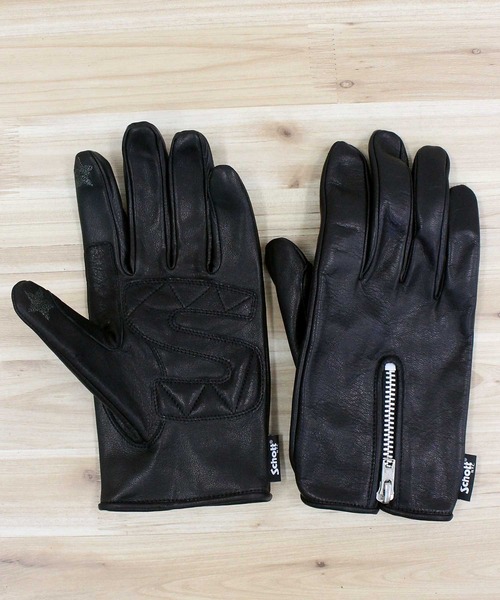 Schott N.Y.C（ショット） 手袋 ZIP LEATHER GLOVE メンズ レディース