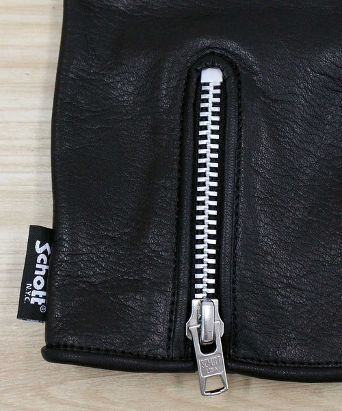 Schott N.Y.C 手袋 ZIP LEATHER GLOVE メンズ レディース