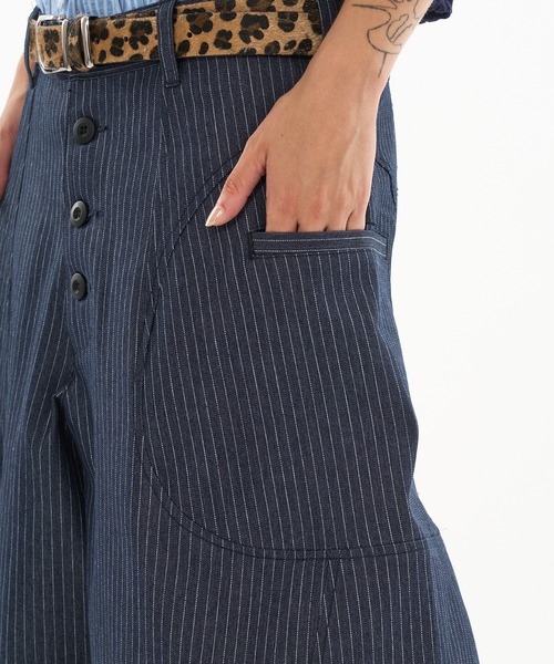 WISH FOR EVER パンツ ASSORT SIDE SWITCH BAGGY CURVE PANTS