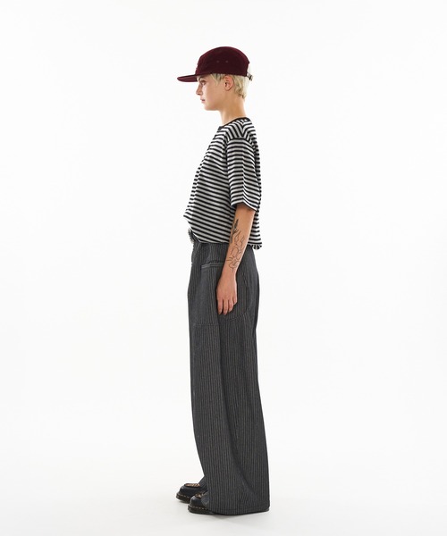 WISH FOR EVER バギーパンツ WISH FOR EVER スラックス 「新色追加」ASSORT CROSS TUCK BAGGY