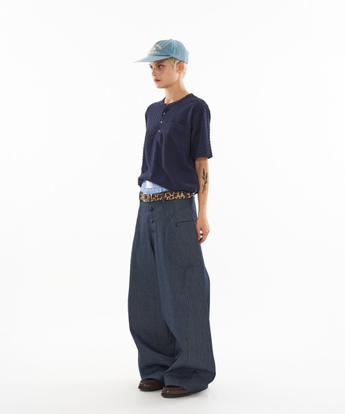 WISH FOR EVER バギーパンツ WISH FOR EVER パンツ ASSORT SIDE SWITCH BAGGY CURVE PANTS