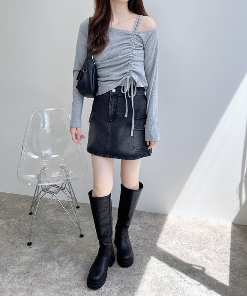 INGNI（イング） tシャツ 「WEB限定」アシメドロストカットソー