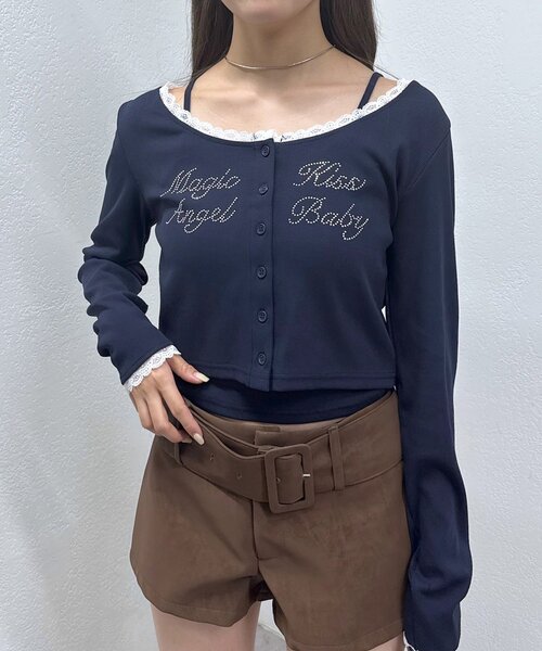 tシャツ 「mline」レース ストーンキャミSET レディース