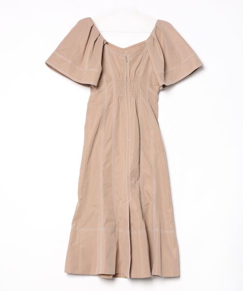 「Her lip to」 半袖ワンピース S ベージュ レディース_画像2