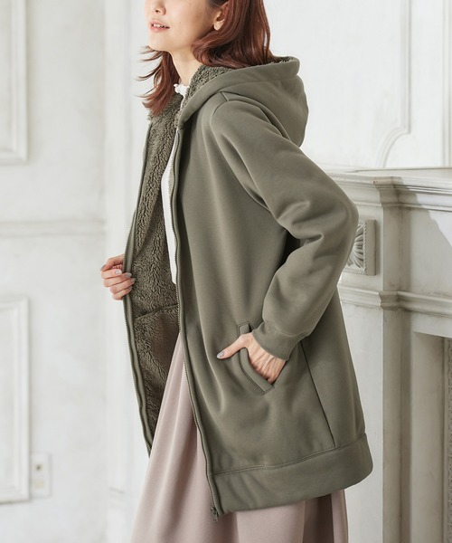 Honeys（ハニーズ） ジップアップパーカー M カーキ レディース