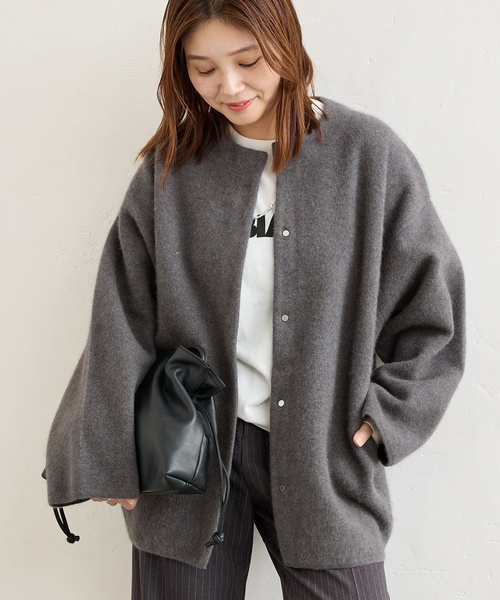 JOURNAL STANDARD　ダブルフェイスコクーンカーディガン ジャーナルスタンダード JOURNAL STANDARD ダブルフェイス