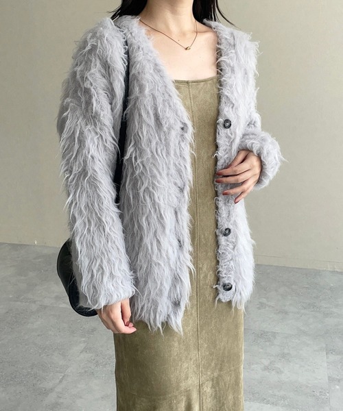 カーディガン カラーシャギーカーディガン　581532 レディース | mysty woman | 13