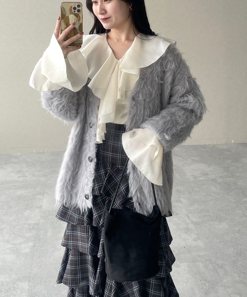 カーディガン カラーシャギーカーディガン　581532 レディース | mysty woman | 15