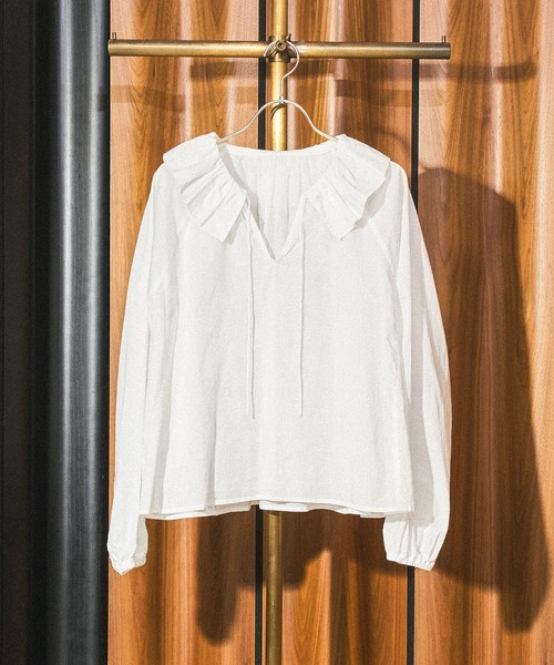 ROSE BUD（ローズバッド） ブラウス シャツ FRILL COLLAR BLOUSE