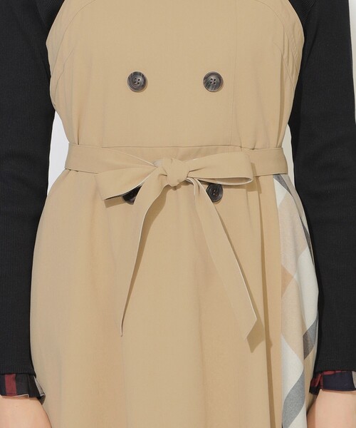 CB CRESTBRIDGE ワンピース サイドチェック切替トレンチキャミ