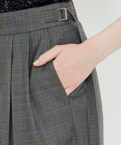 ワイドパンツ パンツ CANONICOウーステッドウール 2タックワイドパンツ レディースの画像