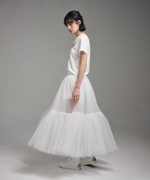 「Mardi Mercredi」 半袖Tシャツ FREE ホワイト×ネイビー レディース_画像5