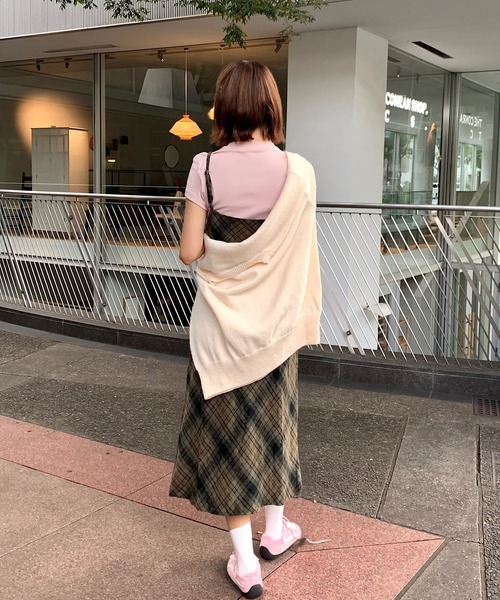 LIP SERVICE チェック柄キャミワンピース ワンピース チェック柄ロングキャミワンピース : ZOZOTOWN Yahoo!店