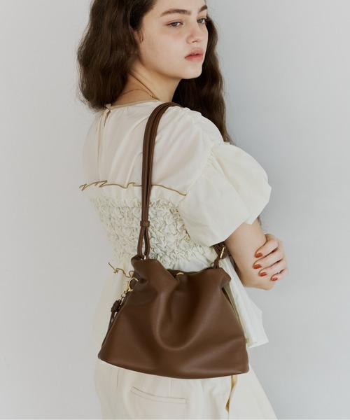 OLUN ショルダーバッグ バッグ nuance gather shoulder bag/ニュアンス