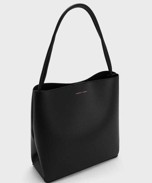 CHARLES & KEITH 黒 トートバッグ CHARLES & KEITH クラシックダブルハンドル トートバッグ 【再入荷