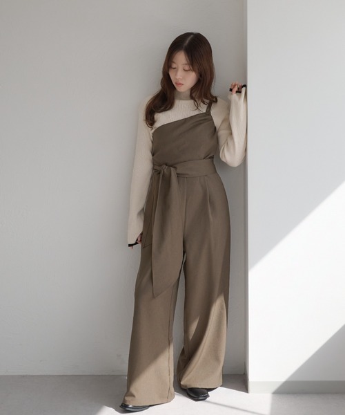 【aimeine】肩リボン付きオールインワン Aimeine 肩リボン付きオールインワン