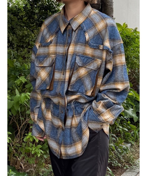 ELCHELE（エルチェレ） ブラウス シャツ BLOUSING CHECK SHIRT 