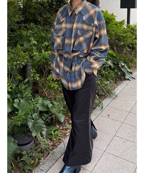 ELCHELE（エルチェレ） ブラウス シャツ BLOUSING CHECK SHIRT 