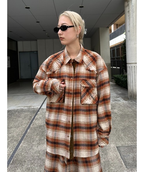 ELCHELE（エルチェレ） ブラウス シャツ BLOUSING CHECK SHIRT 