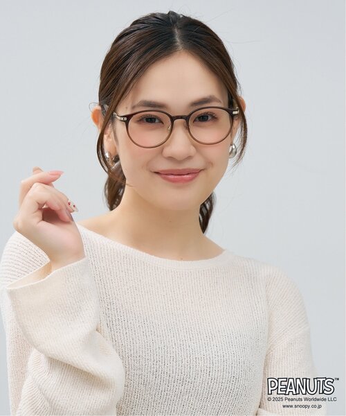 スヌーピー Zoff オーバル型 メガネ+ボストン型 メガネ Zoff（ゾフ） 伊達メガネ メガネ 眼鏡 Zoff｜PEANUTS ボストン型