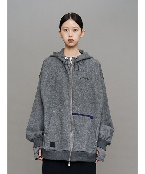 UN3D.（アンスリード） パーカー ARM COVER DOCKING ZIPUP HOODIE