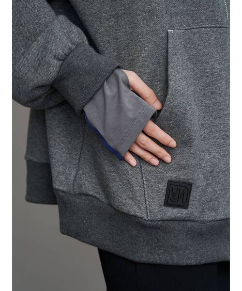 UN3D.（アンスリード） パーカー ARM COVER DOCKING ZIPUP HOODIE