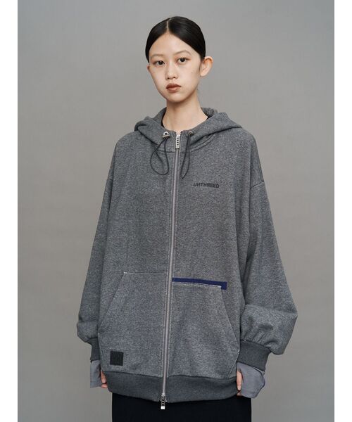 UN3D.（アンスリード） パーカー ARM COVER DOCKING ZIPUP HOODIE