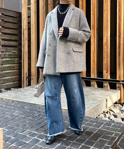 DouDou（ドゥドゥ） テーラードジャケット FREE グレー レディース