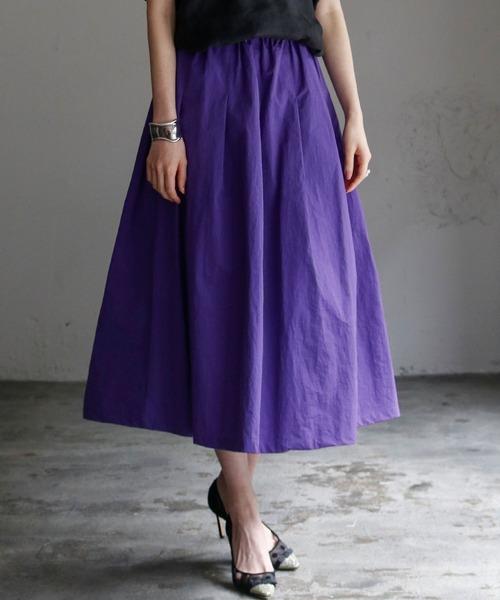 ELFRANK フレアスカート FREE パープル レディース : ZOZOTOWN Yahoo