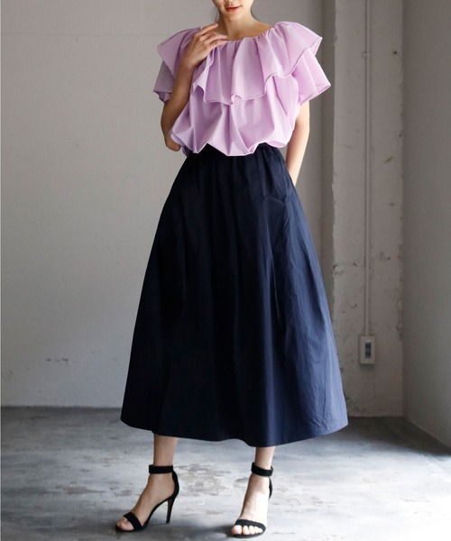 ELFRANK フレアスカート FREE パープル レディース : ZOZOTOWN Yahoo